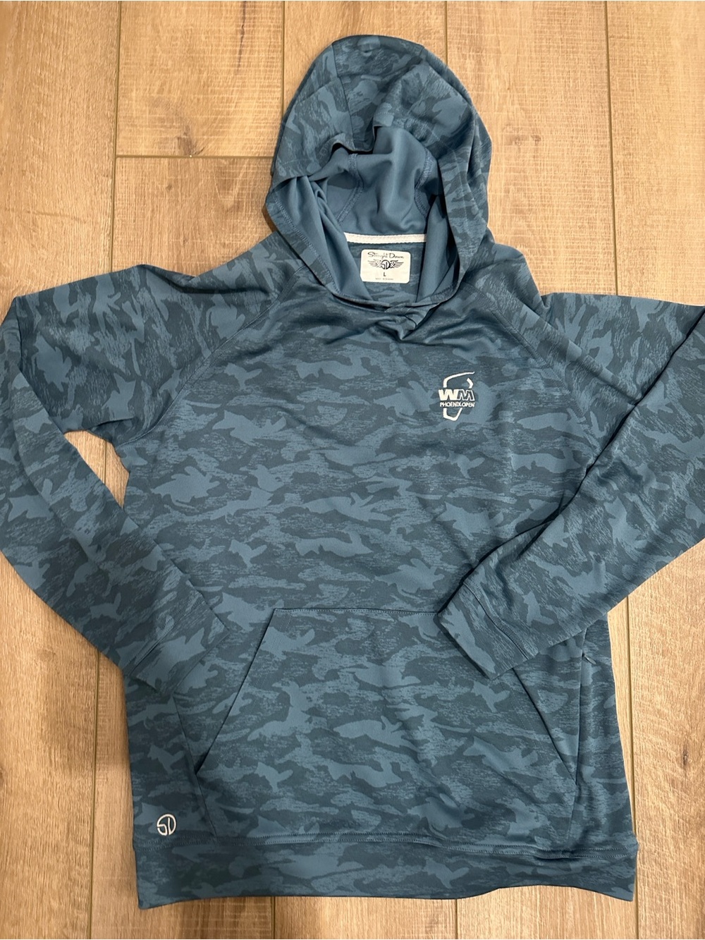 Men's Slate Blue Camo Zip-Up Hoodie Sweatshirt
